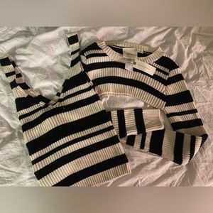 NWT Anthropologie Maeve Striped Sweater Shrug Set